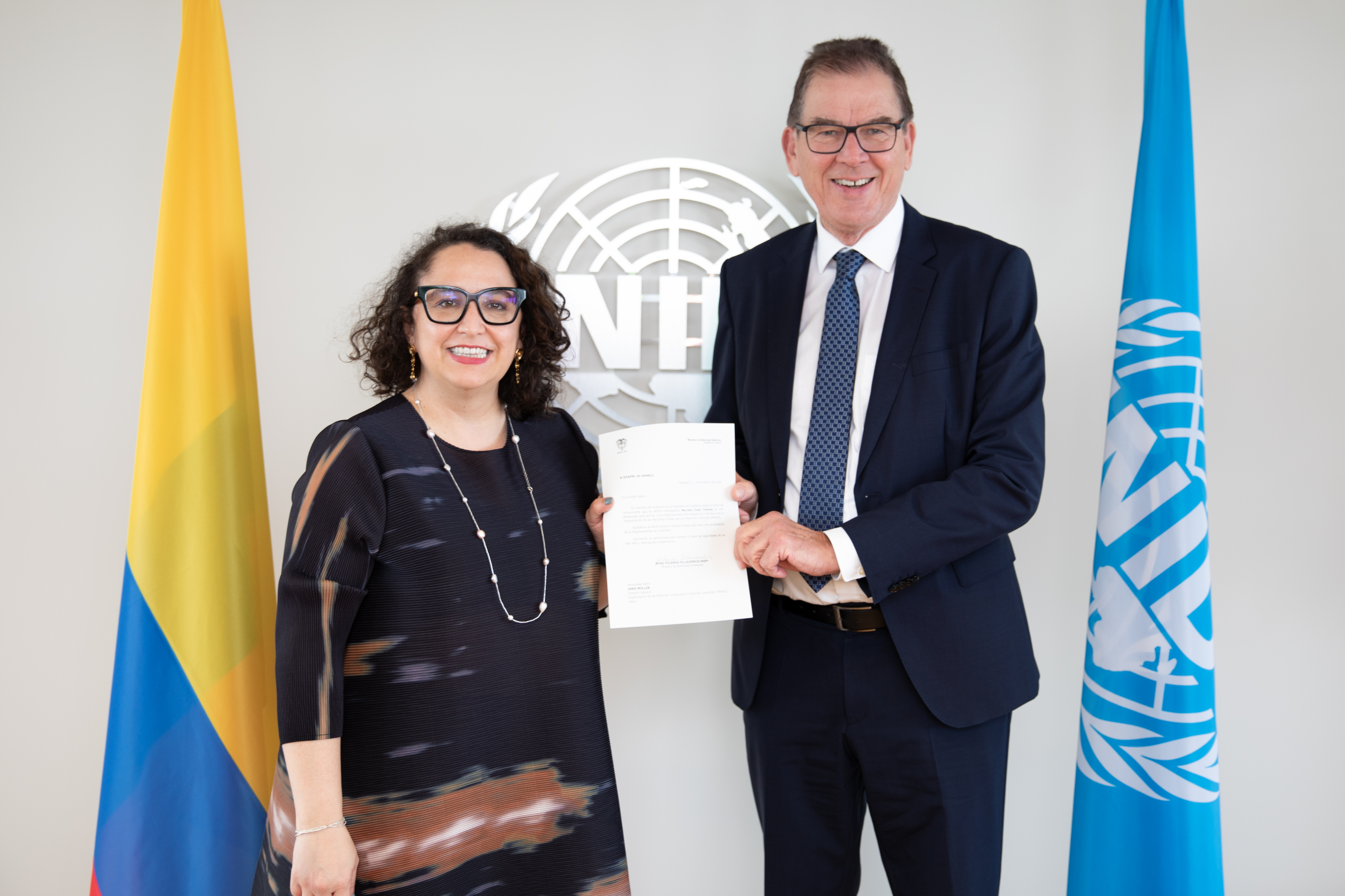 Embajadora Marcela Tovar Thomas se acredita ante la ONUDI para fortalecer la agenda de desarrollo industrial sostenible de Colombia