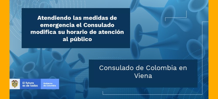 Atendiendo las medidas de emergencia el Consulado de Colombia en Viena modifica atención al público