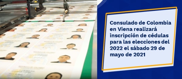 Consulado de Colombia en Viena realizará inscripción de cédulas para las elecciones del 2022 el sábado 29 de mayo